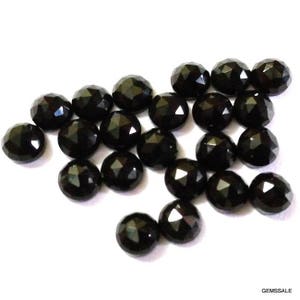 10 pieces 4mm Black Onyx RoseCut Round Gemstone, Black Onyx Round Rose Cut gemstone, AAA Quality, Black Onyx Rose Cut Round Loose Gemstone
