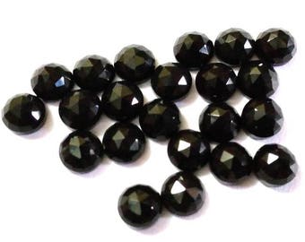 10 pieces 4mm Black Onyx RoseCut Round Gemstone, Black Onyx Round Rose Cut gemstone, AAA Quality, Black Onyx Rose Cut Round Loose Gemstone