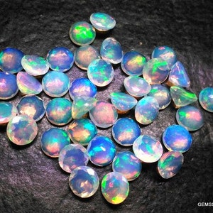 25 Pieces 3mm Ethiopian Opal Round Faceted Loose Gemstone - Etsy