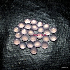 10 Pcs 8mm Pink Chalcedony Round Rose Cut Flat Back Cabochon Round loose gemstone - Pink Chalcedony cabochon Gemstone faceted cabochon Round