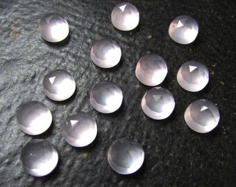 10 pieces 3mm To 8mm Rose Quartz Rosecut Round Gemstone, Rose quartz round Rosecut Cabochon Gemstone, Rose Quartz rosecut Cabochon Gemstone