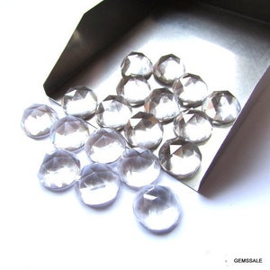 10 piece 8mm Crystal Quartz Rosecut Round Loose Gemstone,Crystal Round Rosecut Gemstone, Clear Quartz Rosecut Round Gemstone, AAA Quality