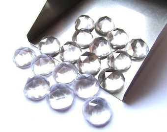 8 mm Bergkristall Rosecut Edelsteine: 10 Stück im Set, AAA Qualität