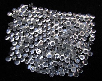 10 AAA weiße Mondstein Cabochons: 4 mm runde Edelsteine