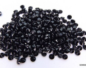25 AAA Black Spinel Gemstones: 2mm Round Faceted Loose Stones