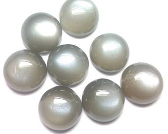AAA Gray Moonstone Cabochon: 14mm Round Loose Gemstone