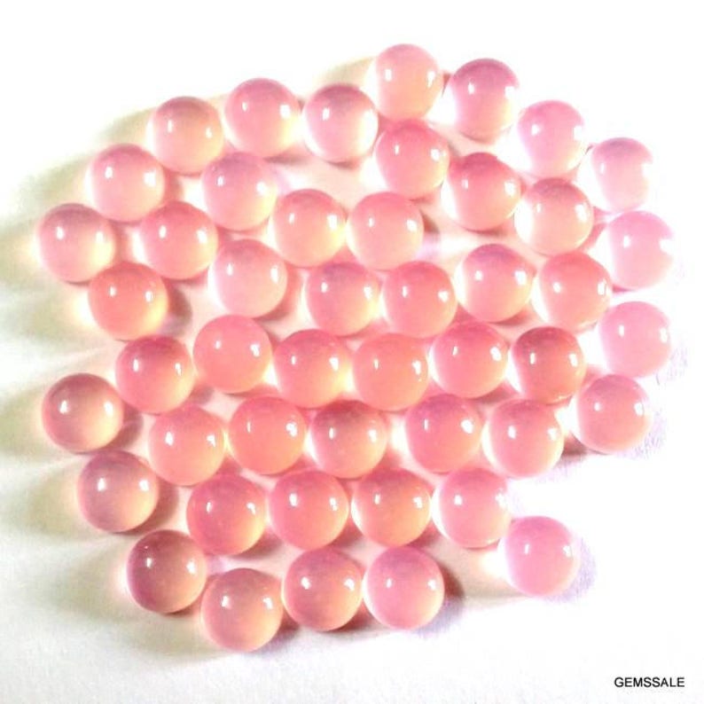 pink chalcedony cabochon Gemstone 10 Pieces 8mm Pink Chalcedony Cabochon Round Gemstone Pink Chalcedony Round Cabochon Gemstone