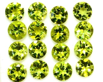 10 pezzi di pietre preziose sfaccettate rotonde di peridoto verde AAA (5 mm)