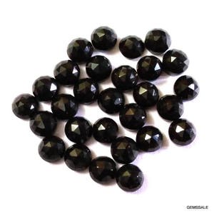 10 pieces 5mm Black Onyx Rose Cut Round gemstone, 5mm Black Onyx RoseCut cabochon round Gemstone, Black Onyx Faceted Rose Cut Round Cabochon