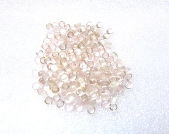 10 AAA Rose Quartz Cabochons: 4mm Round Loose Gemstones