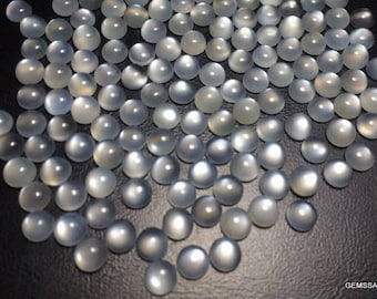 10 weiße Mondstein Cabochons: runde Edelstein (3-4 mm)