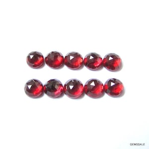 10 stuks 6 mm rode granaat roosgeslepen ronde cabochon edelsteen - Groothandel Lot 100% natuurlijke rode granaat roosgeslepen cabochon ronde losse, ronde roos