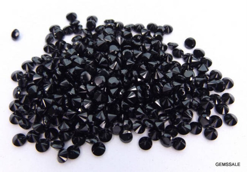 50 pieces 1mm Black Spinel Faceted Round Loose Gemstone, Black Spinel Round Faceted Loose Gemstone, Black Spinel Faceted Gemstone imagem 3