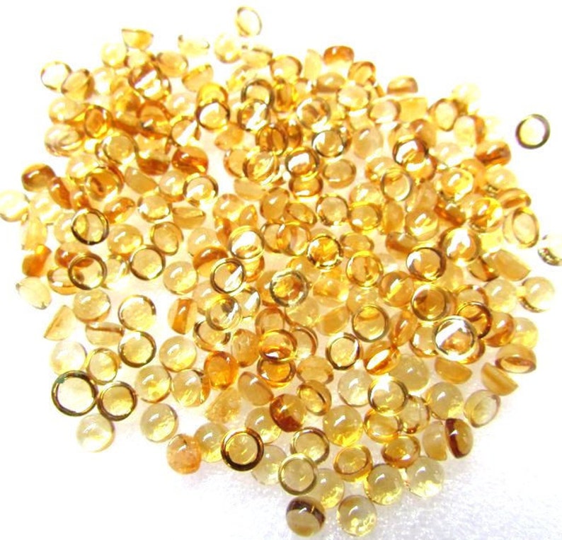 25 pieces 4mm Citrine Round Cabochon Gemstone - Citrine Cabochon Round - Natural Citrine round cabochon loose gemstone - AAA++ Quality Gems