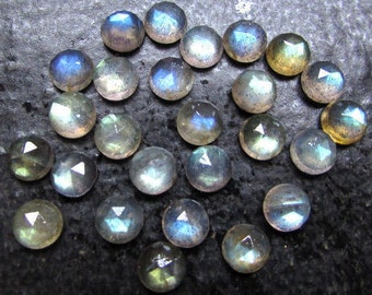 25 Pieces 4mm LABRADORITE Round Rose Cut Gemstone, 4mm Labradorite Rose Cut Round Cabochon Gemstone, Labradorite Rose Cut Cabochon 4mm Round