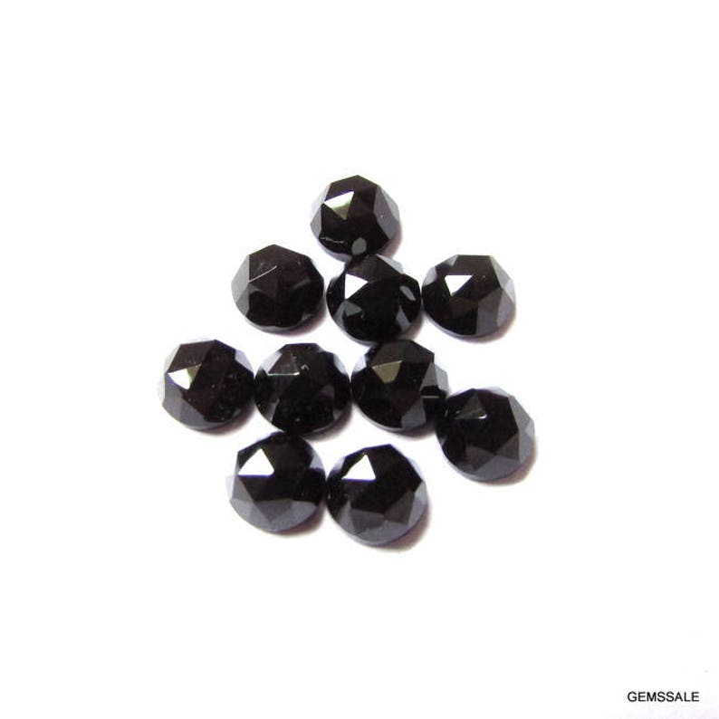 Black Onyx Rosecut Faceted Gesmtone Black Onyx Round RoseCut Cabochon Gemstone 75 pieces 10mm Black onyx Rosecut Faceted Cabochon Gemstone