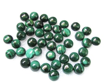Cabochon di malachite da 6 mm: pietre preziose rotonde lucidate, 10 pezzi