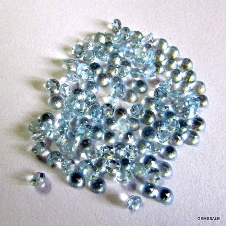 10 pieces 3mm Sky Blue Topaz Rosecut Round Gemstone, Sky Blue Topaz Round Rosecut Gemstone, Blue Topaz Rose cut Round Cabochon Gemstone image 5