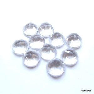 10 piece 2mm Crystal Quartz Rosecut Round Loose Gemstone, Rock Crystal Round Rosecut Loose Gemstone, Clear Quartz Rosecut Round Gemstone