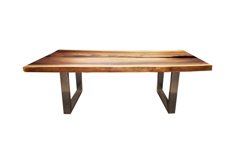 Black Acacia Dining Table Wood Dining Live Edge Table Etsy