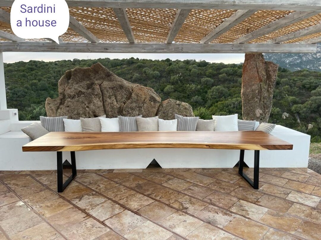 Slab outdoor dining table deals