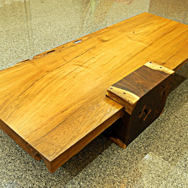 Live Edge Teak Coffee Table Etsy