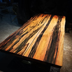 Macassar Ebony Wood Table Epoxy Resin Table Live Edge Table Console Table Live Edge Tabletop Entrance Table image 9