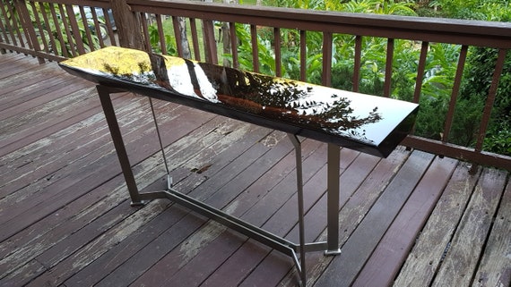 Macassar Ebony Wood Table Epoxy Resin Table Live Edge Etsy