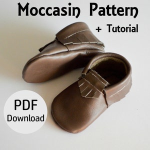 INSTANT DOWNLOAD Leather Baby Moccasin Pattern // Leather Moccasin Pattern // Moccasin Pattern Download // Mocc Pattern // Baby Moccasins image 1