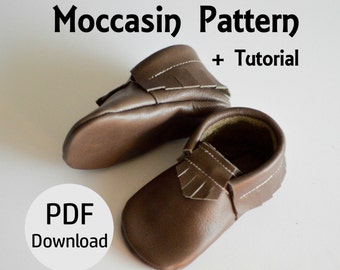 INSTANT DOWNLOAD Leather Baby Moccasin Pattern // Leather Moccasin Pattern // Moccasin Pattern Download // Mocc Pattern // Baby Moccasins