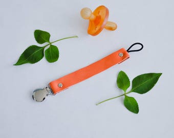 Sunset Leather Pacifier Clip,  Pacifier Clip, Leather Pacifier Clip, Leather Paci Clip, Binky Clip, Baby Shower Gifts