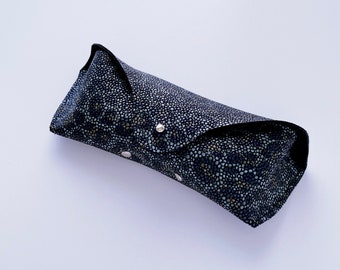 Genuine Leather Eyeglass Case / Sunglass Case / Leopard Print Glasses Case / Stingray Leather Glasses Case