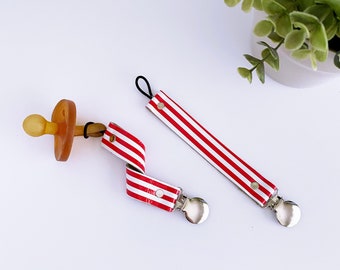 USA Leather Pacifier Clip / Leather Paci Clip / Pacifier Clip / Leather Pacifier Clip / New Baby Gifts / Pacifier Clips / 4th of July baby