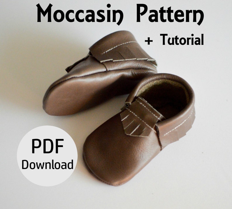 INSTANT DOWNLOAD Leather Baby Moccasin Pattern // Leather Moccasin Pattern // Moccasin Pattern Download // Mocc Pattern // Baby Moccasins image 1