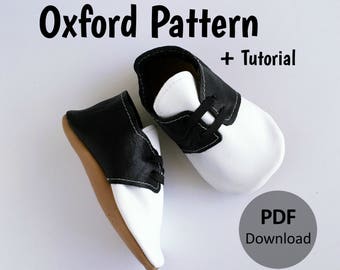INSTANT DOWNLOAD Leather Baby Oxford Pattern // Leather Oxfords Pattern // Oxford Pattern Download // Shoe Pattern // Baby Shoe Patterns //