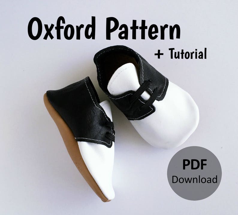 INSTANT DOWNLOAD Leather Baby Oxford Pattern // Leather Oxfords Pattern // Oxford Pattern Download // Shoe Pattern // Baby Shoe Patterns // image 1