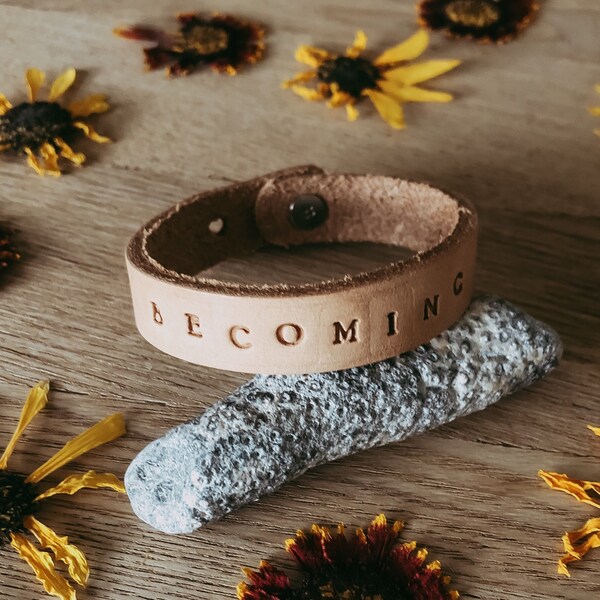 Customized Handstamped Leather Diffuser Bracelet, Handstamped Leather Bracelet, Handstamped Bracelet, Handstamped Jewelry