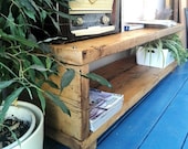 Industrial chic reclaimed coffee Table Media console TV United stand