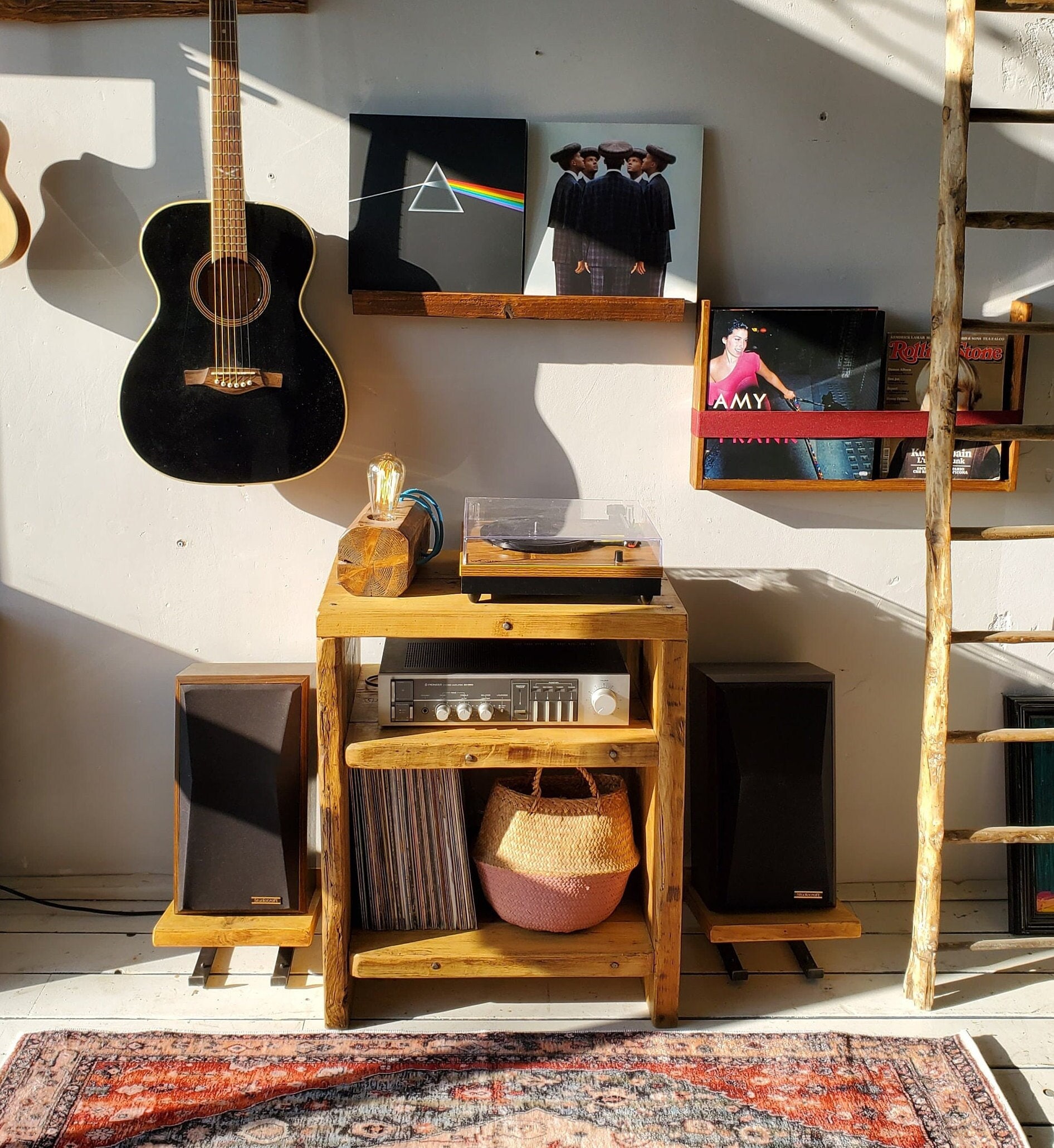 Mobile HiFi Per Giradischi Con 4 Ripiani Regolabili - Nero, Perfetto Per Impianti Stereo Vintage - Foto 7