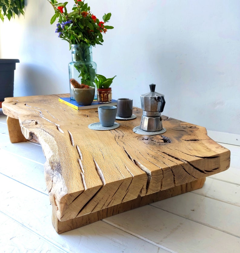 Wabi Sabi Collection Oak Coffee Table Etsy