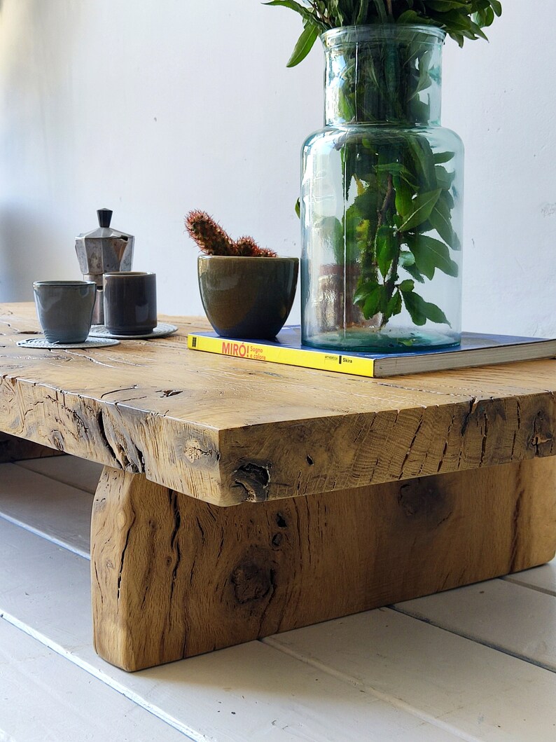 Wabi Sabi Collection Oak Coffee Table Etsy