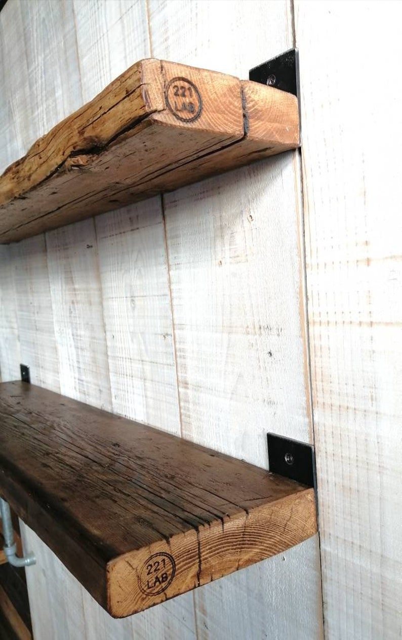 Shelf With Recovery Wood Reclaimed Wood Shelves Etsy
