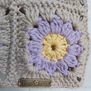 Top Blouse Summer Crochet Flower Floral Daisy Granny square Festival Lace Mesh Original design Handmade Women Girl Vintage Retro Boho Motif image 10