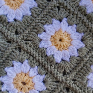 Top Blouse Summer Crochet Flower Floral Daisy Granny square Festival Lace Mesh Original design Handmade Women Girl Vintage Retro Boho Motif image 7