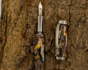 Shakespeare Fountain pen in Polished Steel and Metallurgy Acrylic