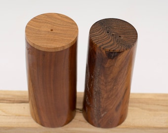 Salt and Pepper shakers in Plum, Cherry and Tamboti