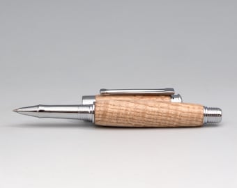 Leveche Rollerball Pen -  Rippled Ash and Chrome