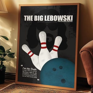 The Big Lebowski Poster | The Dude Art Print | Minimalist Coen Brothers Wall Art | Jeff Bridges Fan Poster | Cult Movie Gift | Room Decor
