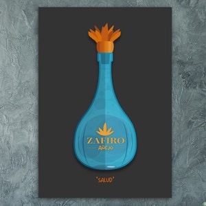 Zafiro Añejo-poster | Better Call Saul Fanart | Breaking Bad Tequila Afdrukken | Karteldecoratie | Gus Fring | Cadeau voor tv-verslaafden | Posterkunst