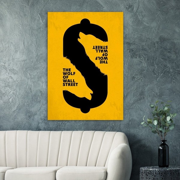 The Wolf of Wall Street movie poster, Leonardo Di Caprio, movie poster minimalist, minimal movie poster, Wall decor, Wall Art, Film poster